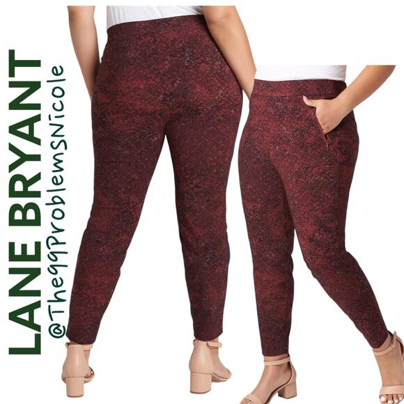 Lane Bryant On the Go Ankle Pants in Zindfandel Viper Print - Picture 8 of 10